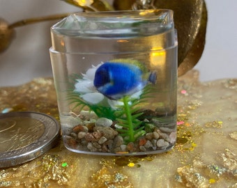 Acquario per casa delle bambole fatto a mano, mini acquario, scala 1:12