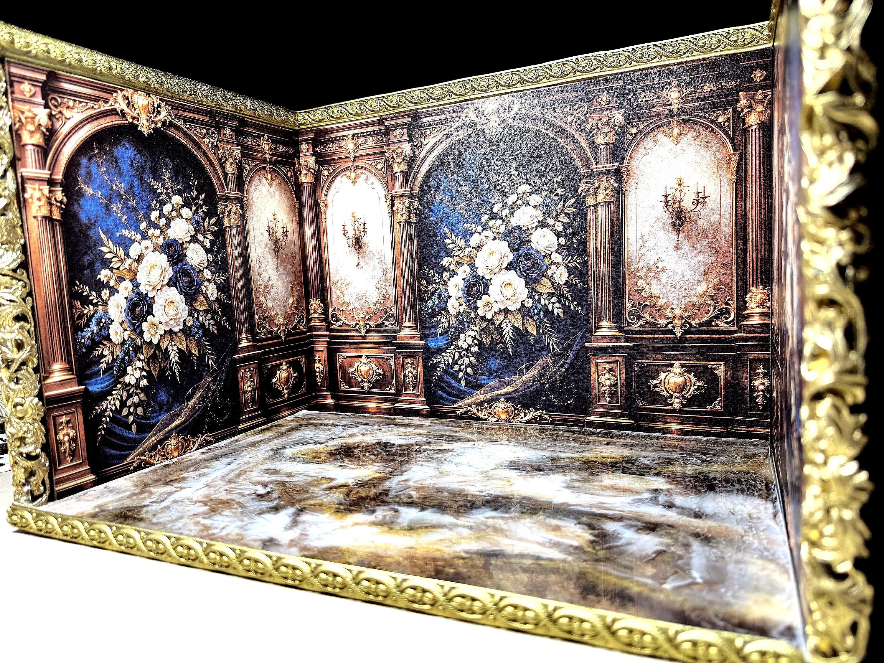 Miniature Roombox Diorama 1:12 Scale -dollhouse Backdrop Room-luxury ...