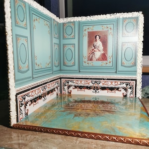 1/6 schaal poppenhuiskamerdoos Franse stijl: diorama voor poppen van 13 inch