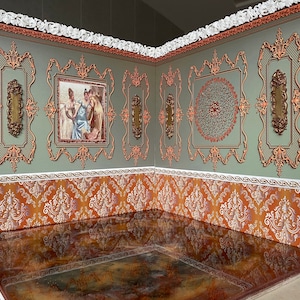 Poppenhuiskamerdoos Franse stijl: dioramadisplay op schaal 1/6