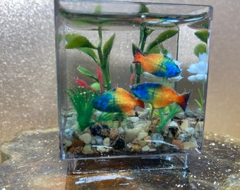 Odoria Miniature 1/12 Aquarium avec Poisson Accessoire Maison de Poupée