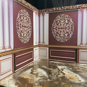 1/6 scale Roombox ready as a gift.Diorama.Unique one-of-a-kind handmade room box.Completely ready to use.Epoxy and wood doll room