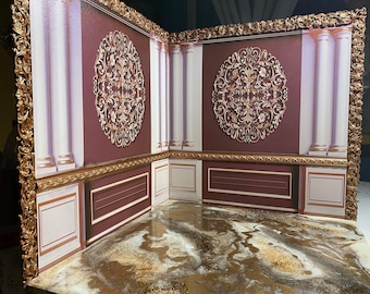 Miniatur Roombox Diorama Barock Puppenhaus 1:6