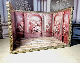 Miniature Roombox Diorama Rose Interior 1:12