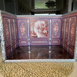 Roombox-diorama voor poppenhuis, Franse stijl, schaal 1:12