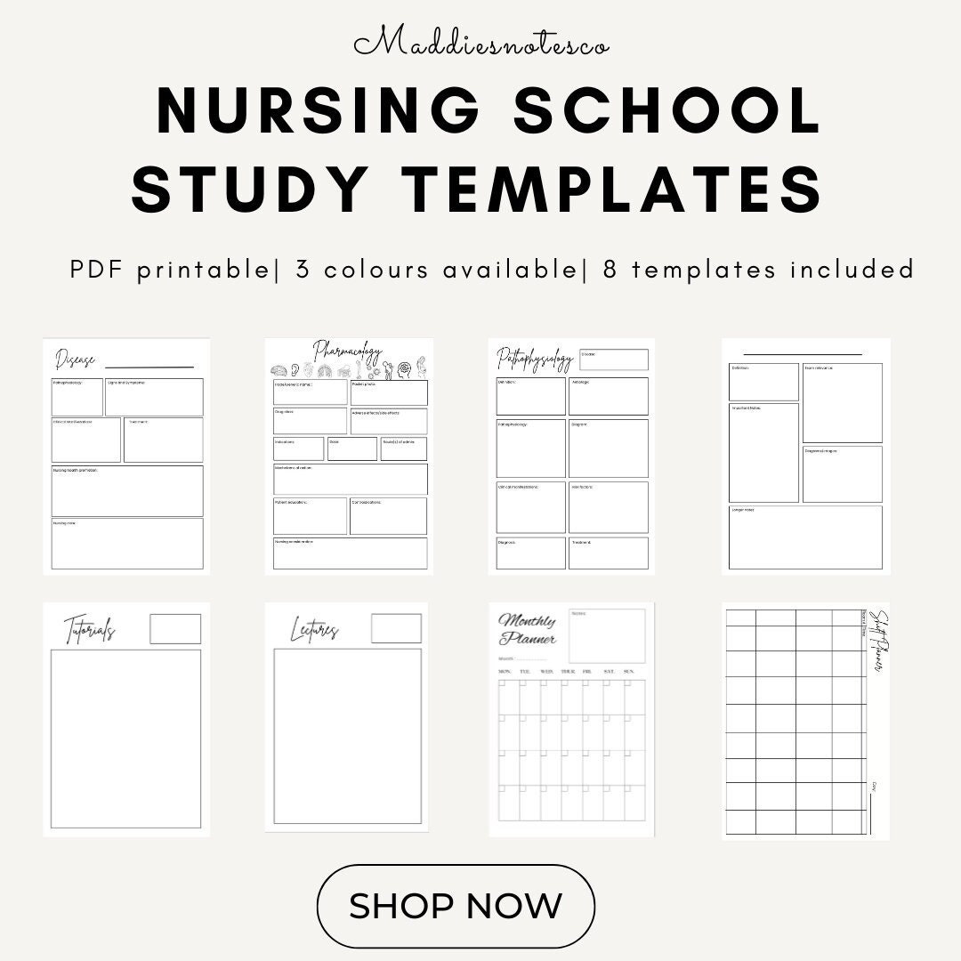 Ultimate Nursing School Study Templates - Etsy