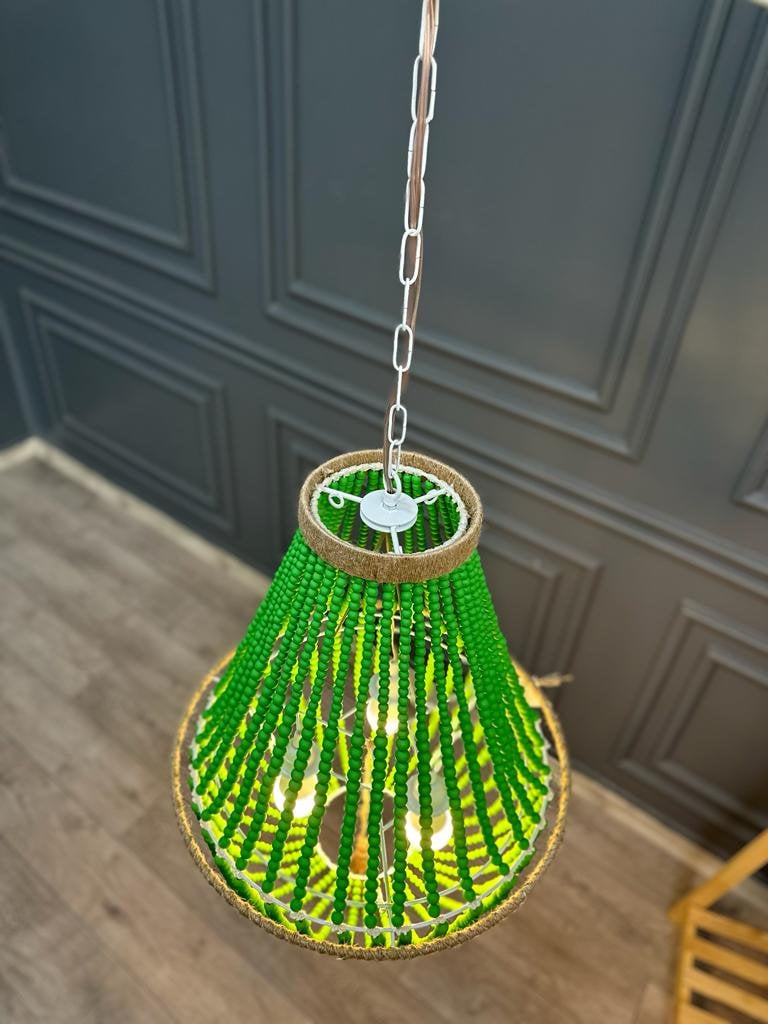 Green beaded sale chandelier