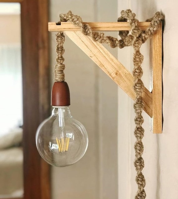 Hanging rope lamp deals