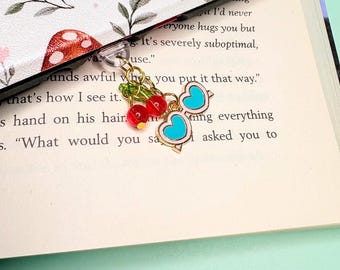 Heart Glasses with Cherries Kindle Charm, Dust Plug Charm, Kindle Plug Charm, Phone, Optometrist or Optician Gift, USB-C Charm, Bookworm