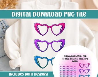 Heart Glasses Design Digital PNG | Optician, Optometrist, or Optometric Tech shirt design | Optical Eyewear PNG Digital Download