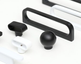 Modern Black White Knobs Pulls Handles,Single Hole Knobs,Round ball Drawer knob,Hollowed Dresser Knob Pulls,Kitchen Handle,Door Pulls