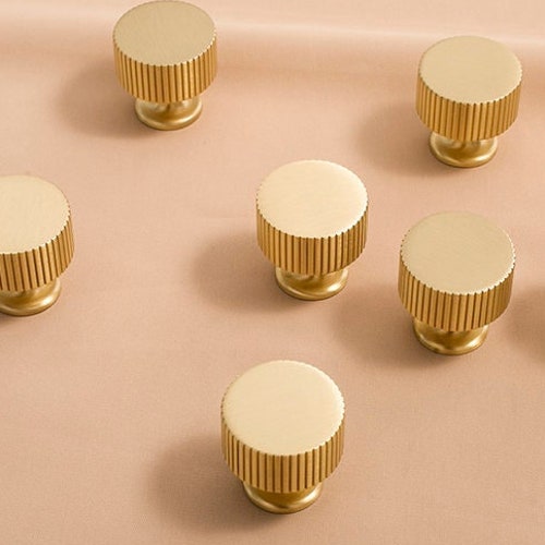 Brass Shell Knob Pull Handle Drawer Furniture Hardware Etsy