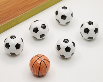 Lovely Ceramic One hole Knob Pull Handle,Football basketball ceramic Nursery room Drawer knob,Furniture Hardware Knobs,Closet Cupboard knobs