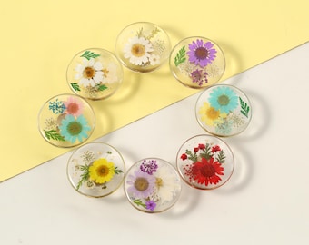 Daisy Dried Flower Schrankknopf, Kinderzimmer Schrankgriff, individuell gravierte Möbelbeschläge, Kinderzimmer Schubladenknauf, Kommode Schrankknopf