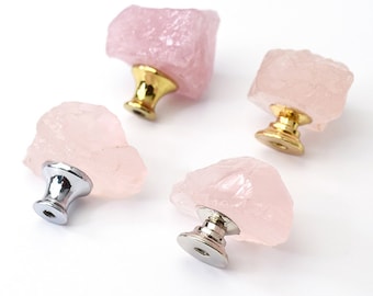 Boutons d'armoire de quincaillerie de meubles de tiroir de poignée de traction de bouton en cristal rose, poignées décoratives de boutons de base en métal d'alliage, bouton de commode, boutons de cuisine