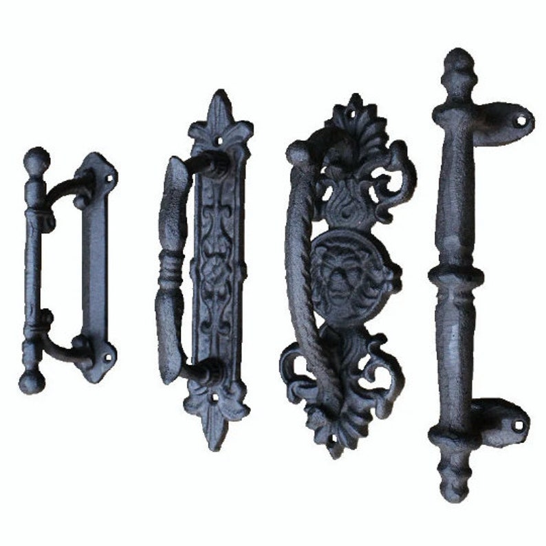 Classic Cast Iron Door Handle Farmhouse Furniture Hardware Etsy