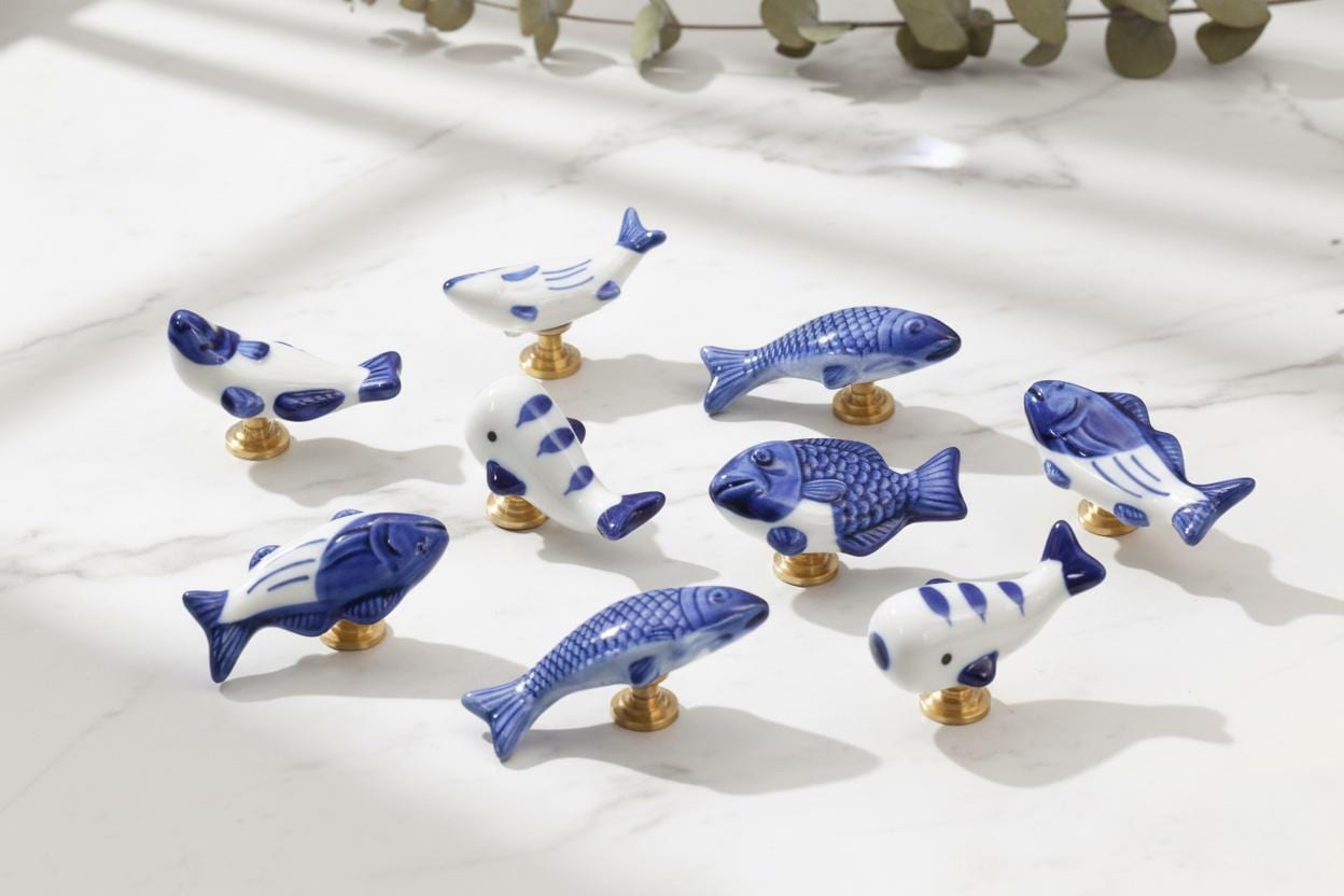 Blue ceramic pulls - Etsy 日本