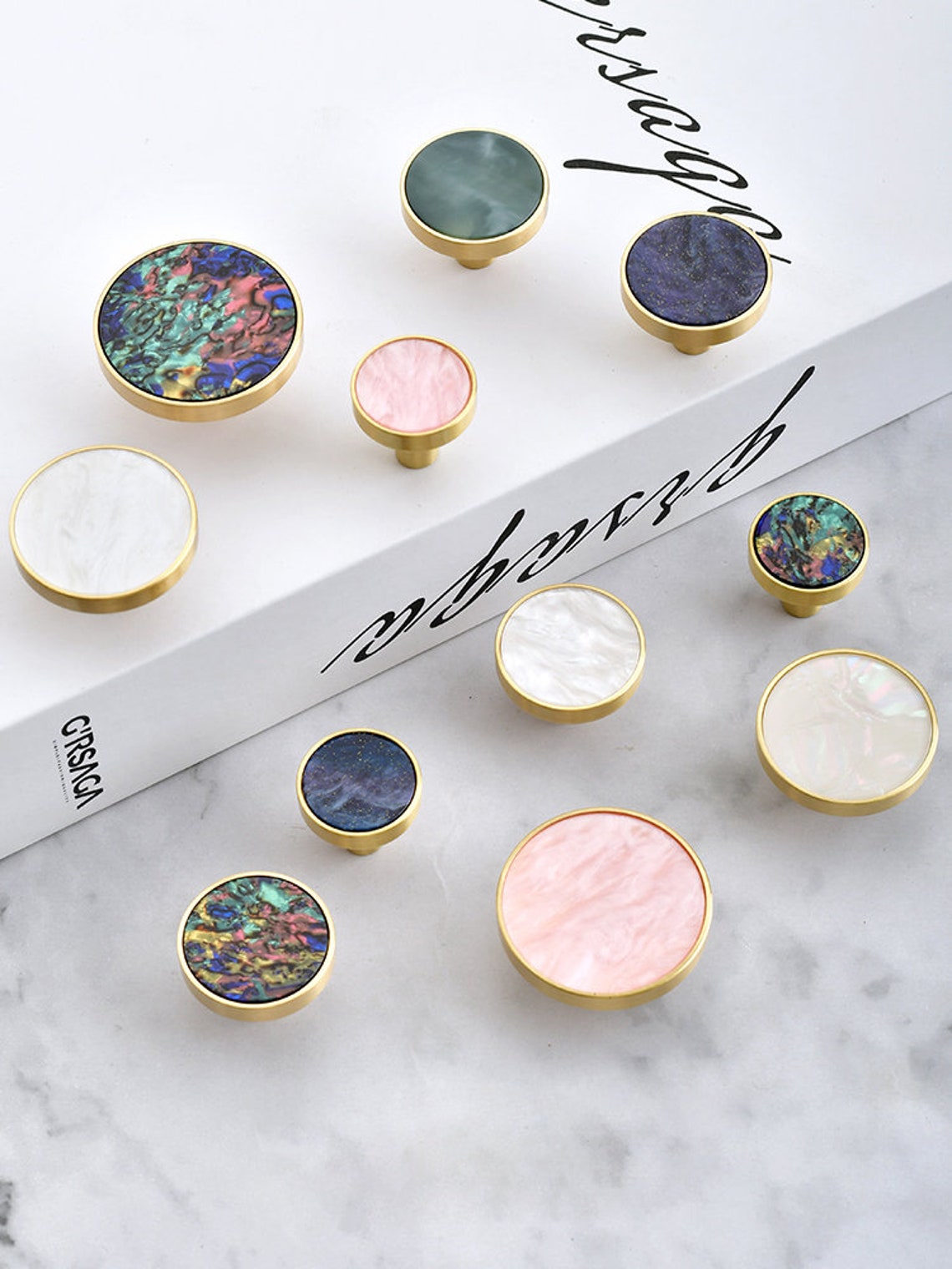 Brass Shell Knob Pull Handle Drawer Furniture Hardware Etsy