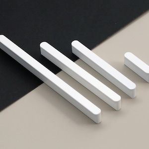 Simple White cabinet pulls,Modern Cupboard Long Handles,Drawer Furniture Hardware pulls,Custom Engraved Dresser Pulls,Cupboard door handles