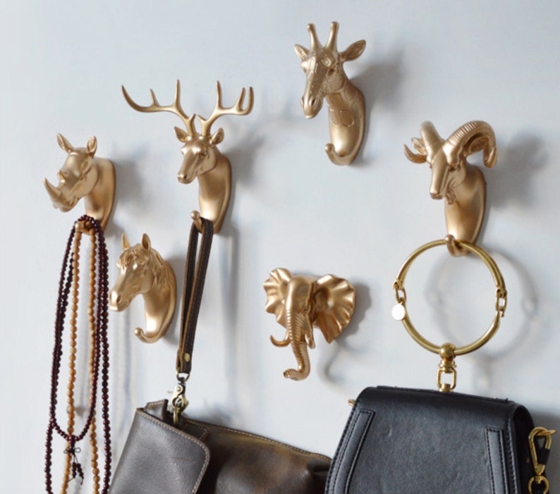 Art Deco Animal Wall Hook Modern Room Wall Hanger Racks Etsy