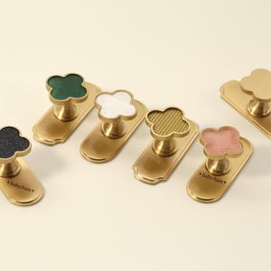 Brass Lucky Clover Knob Pull Handle Drawer Furniture Hardware Custom Engraved Cabinet Knobs Dresser Pulls Cabinet decorative Knobs Handles