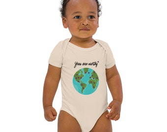 You are Worthy Organic cotton baby bodysuit
