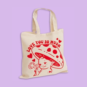 Cute Mushroom Fairy Tote Bag, Reusable Tote Bag, Tote Bag Aesthetic, Tote Bag for Women, Sonny Angel, Kewpie Doll, y2k Tote Bag, Retro Tote