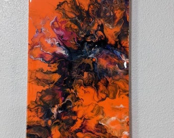 Orange dream - fluid painting