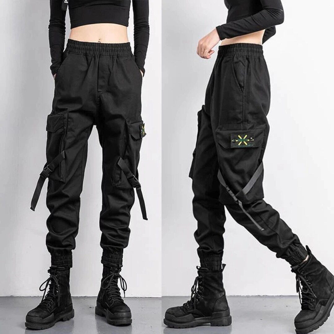 Solid High Waist Flap Pocket Cargo Pants Solid Cargo Pants - Etsy