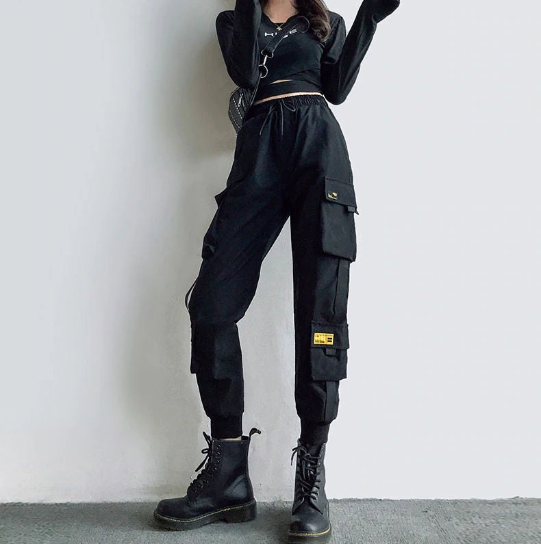 Black Cargo Pants/ Y2k Pants/ Cargo Pants Women/ Women Cargo Pants