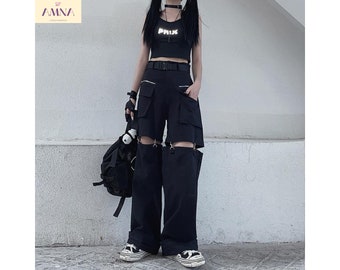 Black Cargo Pants - Etsy
