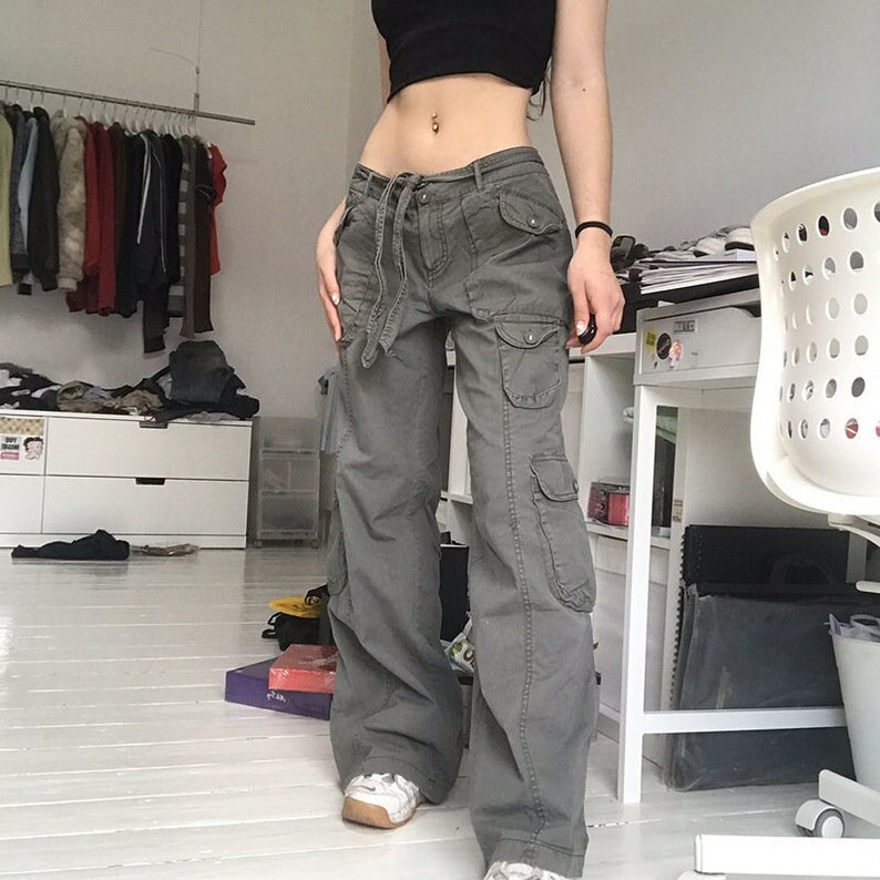 Retro Overall Jeans Women, Women Vintage Jeans, Women Cargo Pants, Women Cargo Jeans, Women Y2K Jeans 