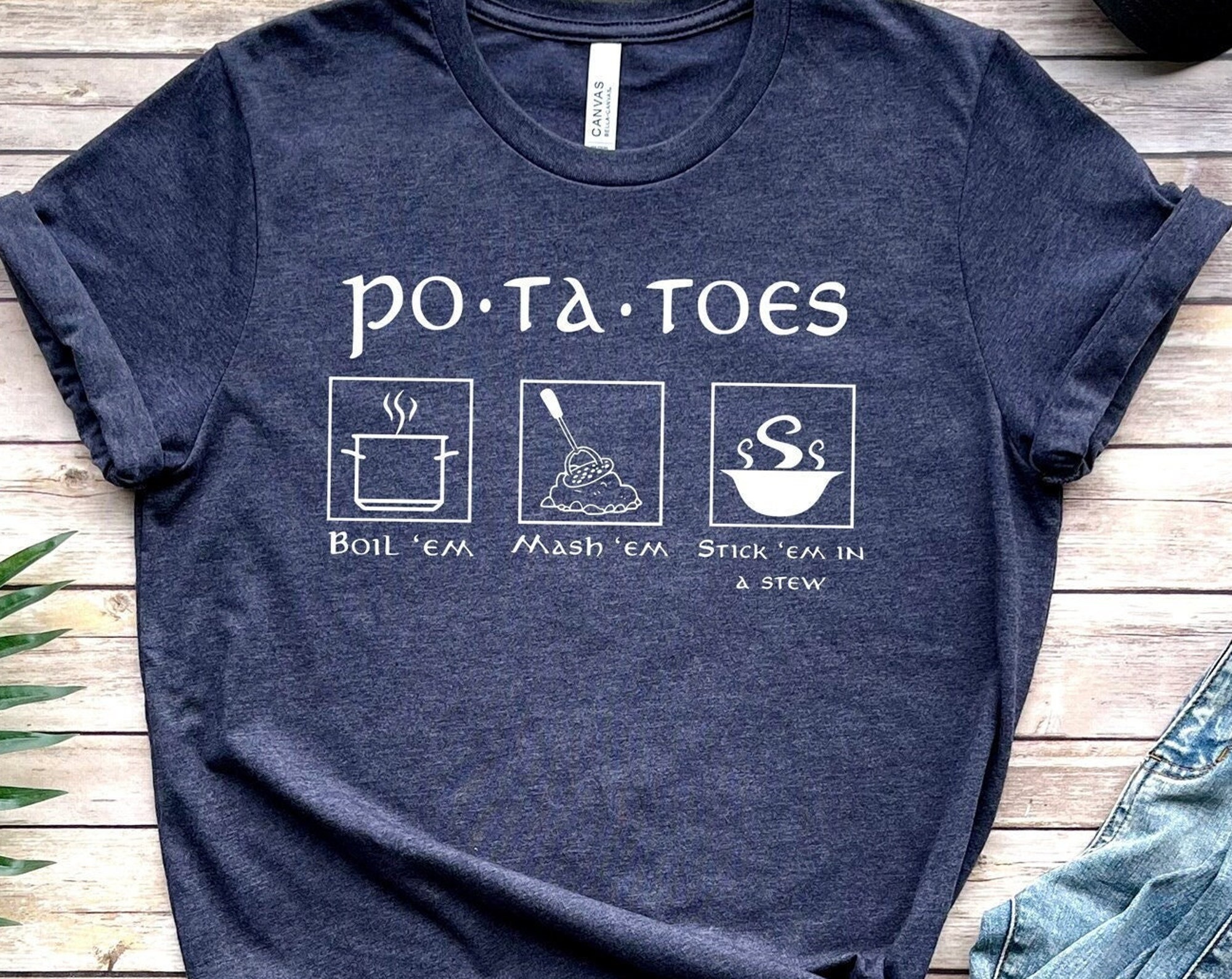 Discover Potatoes Boil Em Mash Em Stick Em in a Stew Lord of the Rings Sweater,Cutter Machine Lotr Taters Shirt,Lord of the Rings Shirt