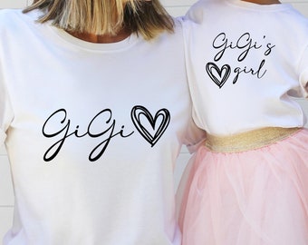 T-shirt abbinate Gigi & Me, maglietta della ragazza di Gigi, magliette per la festa della mamma, nuovo regalo per Gigi, magliette per la festa della mamma, maglietta Gigi and Me, regalo per la festa della mamma