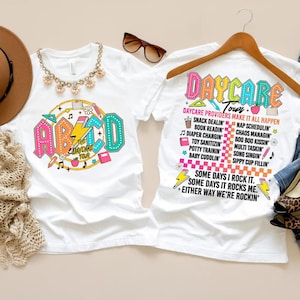 Camiseta de maestra de guardería, camiseta de la gira de guardería ABCD, camiseta de maestra, sudadera de maestra de jardín de infantes, regalo para estudiantes del alfabeto
