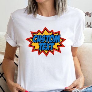 Personalized Superhero Shirt, Custom Superhero Birthday Tee, Superhero Dad Shirt, Custom Boy or Girl Hero Shirt, Kids Hero Birthday Outfit