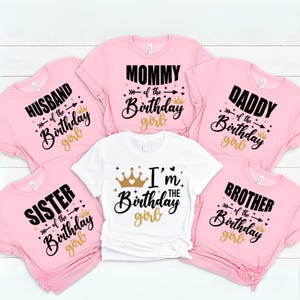 パーソナライズされた家族の誕生日グループTシャツ、私が誕生日の女の子のシャツ、誕生日の女の子のマッチングシャツ、家族の誕生日パーティーTシャツ