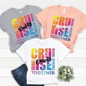 Camiseta personalizada de la tripulación del crucero 2025, camisetas a juego para cruceros por el Caribe, camisetas con nombre personalizado para la tripulación del crucero familiar, mono para papá, mamá y niños