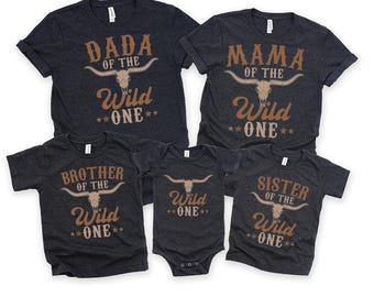Wild One Western First Birthday Shirt, Cowboy Family Matching Birthday Shirt, Wild West Family 1st Birthday shirt,My First Rodeo Tee
