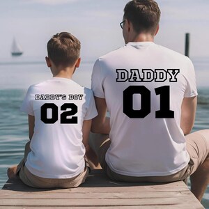 Father and Son Shirt with Names and Numbers, Father and Son T-Shirts, Father to Be Gift, Father and Baby, Daddy & Me Dad Boy Tee