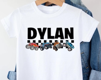 Custom Monster Truck Shirt, Kids Monster Truck Name Shirt Personalized Monster Truck Shirt, Boy Mama Monster Truck Shirt