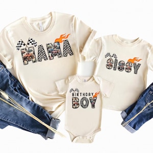 Monster Truck Birthday Boy Family Matching Shirts Custom Birthday Party Shirts Monster Truck Theme Outfit Personalized Family Birthday Shirt