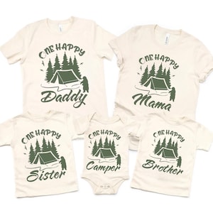 One Happy Camper 1st Birthday Shirt, Camping First Birthday Outfit, Family Matching Camp Tees, Camping Vacation Shirt, 1st Birthday Boy Girl