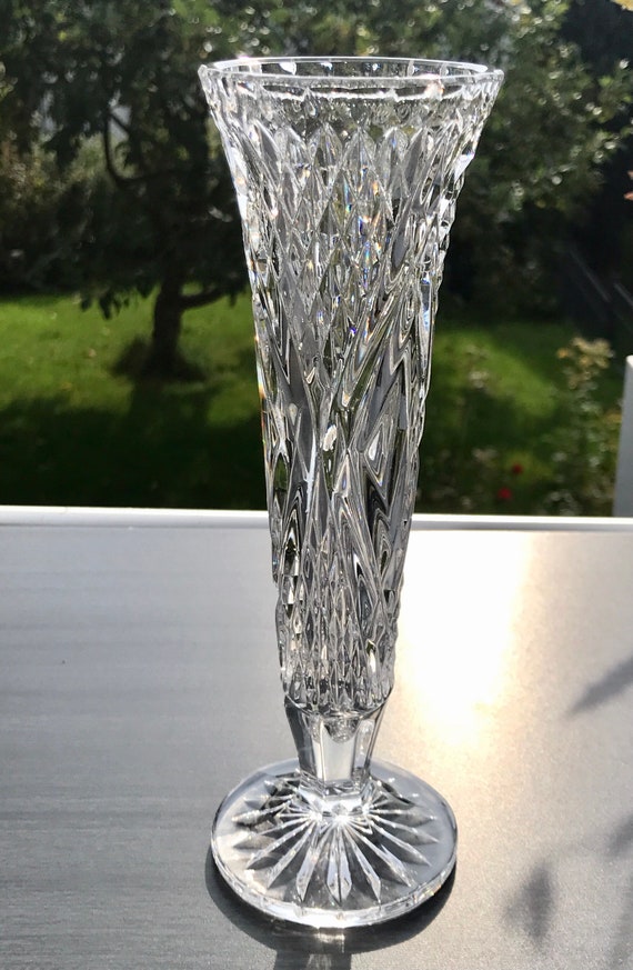 Heavy Lead Crystal Vase Vintage Etsy
