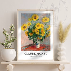 Monet Print, Bouquet of Sunflowers, Claude Monet Art Print, Monet Painting,Floral Print,Printable Wall Art,Monet Exhibition Art,Monet Poster