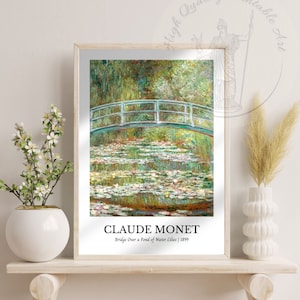 Monet Print,Bridge Over a Pond of Water Lilies,Claude Monet Wall Art,Monet Exhibition Poster,Monet Poster,Landscape Print,Printable Wall Art