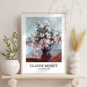 Claude Monet Chrysanthemums Print: Floral Oil Painting (Digital Prints)