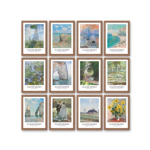 Claude Monet Print Set of 12, Monet Exhibition Poster, Vintage Print, Monet Poster, Printable Art, Eclectic Wall Art, Digital Download