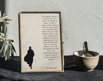 Thich Nhat Hanh Quote Print: Mindfulness Poster, Typewriter Font (Digital Download)