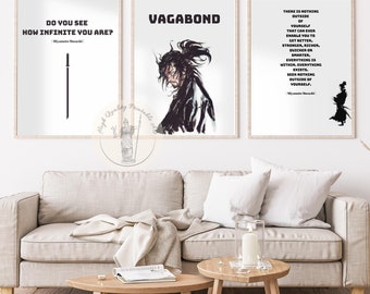 Miyamoto Musashi Vagabond Art Prints: Japanese Manga Set (Digital Download)